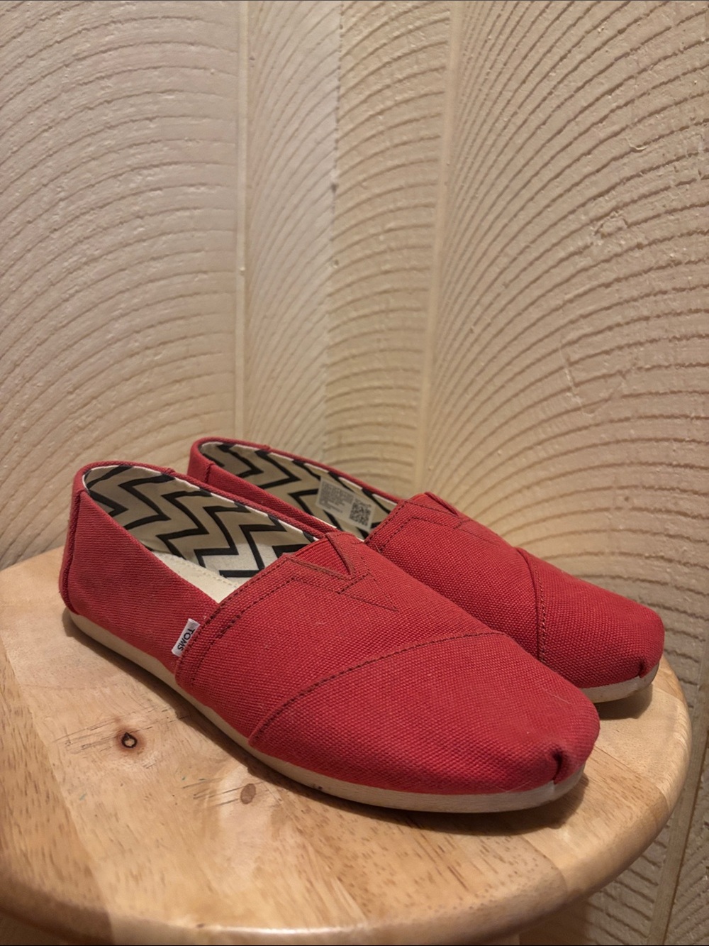 Toms Red Canvas Slip-On Espadrille